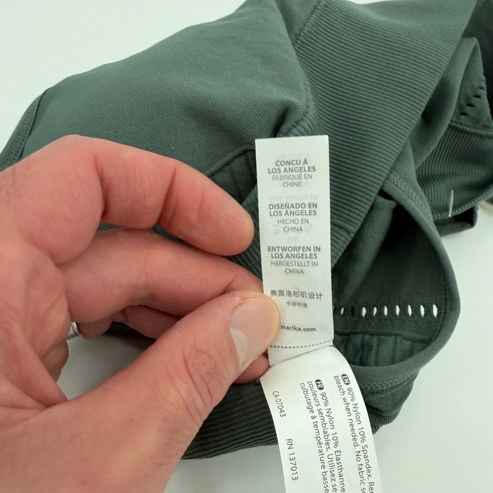 Marika‎ Womens Small Low Impact Seamless Sports Bra Balsam Green Black MK003188